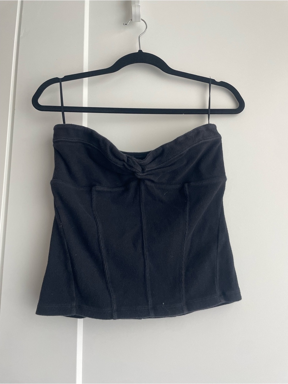Free People Black Strapless Twist-Front Tank Top